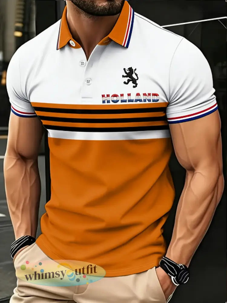 Herenpolo voor Koningsdag - Sinaasappel / S