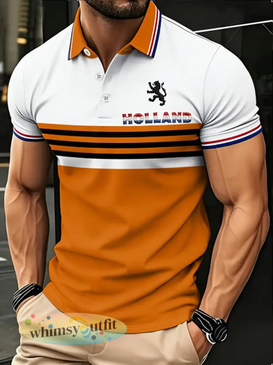 Herenpolo voor Koningsdag - Sinaasappel / S