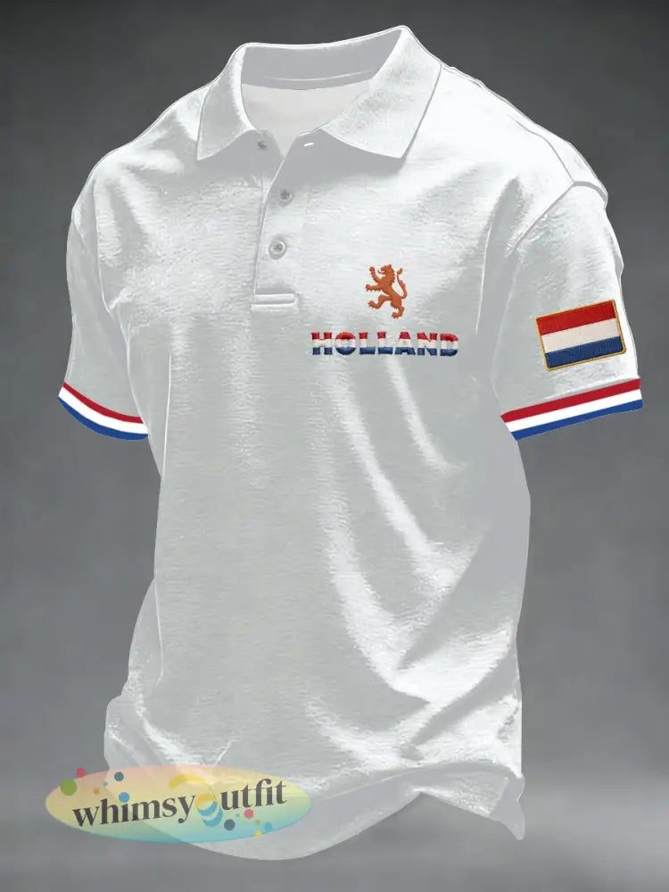 Herenpolo voor Koningsdag - Wit / S