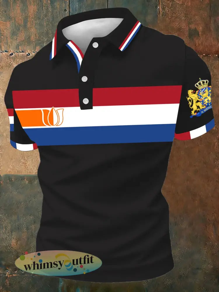 Herenpolo voor Koningsdag - Zwart / S