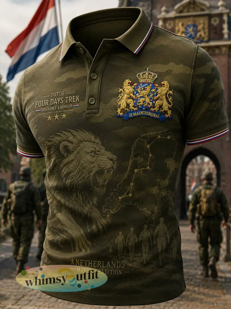 Herenpoloshirt met korte mouwen en grafische print van het Vierdaagsefeest - A / S