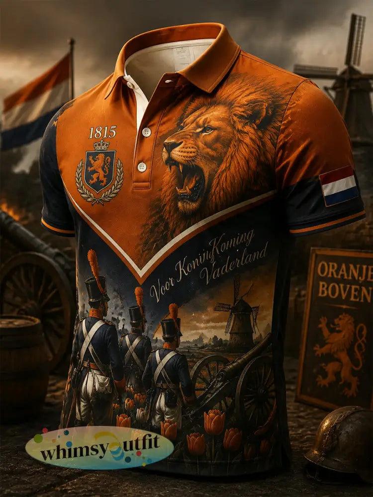 Herenpoloshirt met korte mouwen en herdenkingsprint voor veteranen - A / S