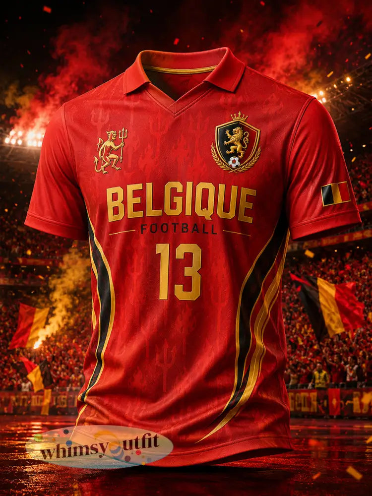 Herenpoloshirt met korte mouwen en print van een leeuw en voetbal - A / S
