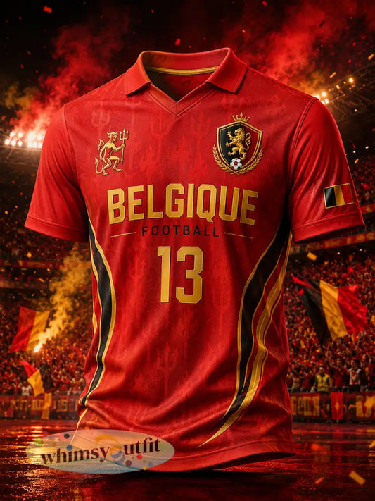Herenpoloshirt met korte mouwen en print van een leeuw en voetbal - A / S
