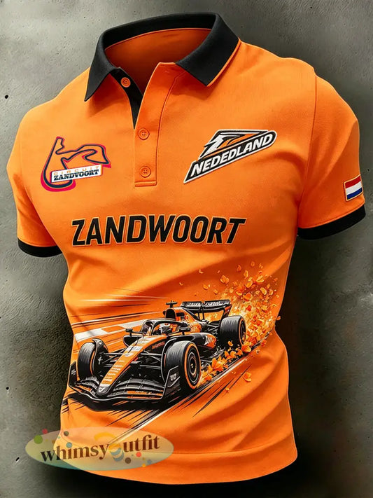 Herenpoloshirt met korte mouwen en raceprint - A / S