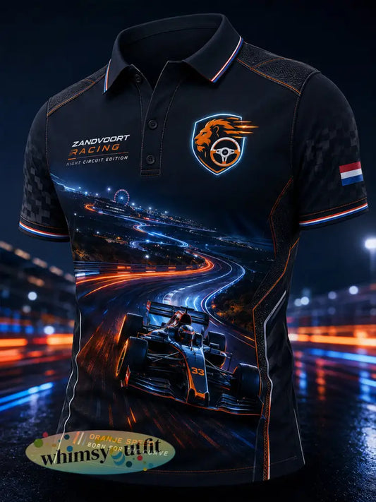 Herenpoloshirt met korte mouwen en raceprint - A / S