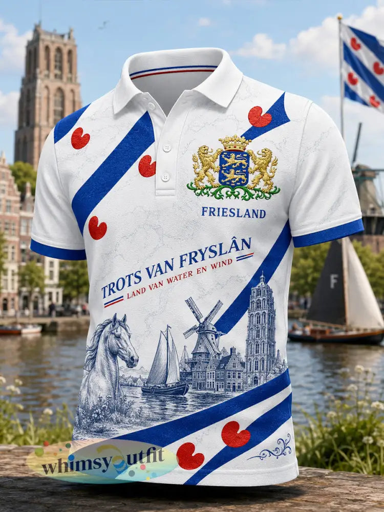 Herenpoloshirt met korte mouwen en stedelijk herdenkingsmotief - A / S