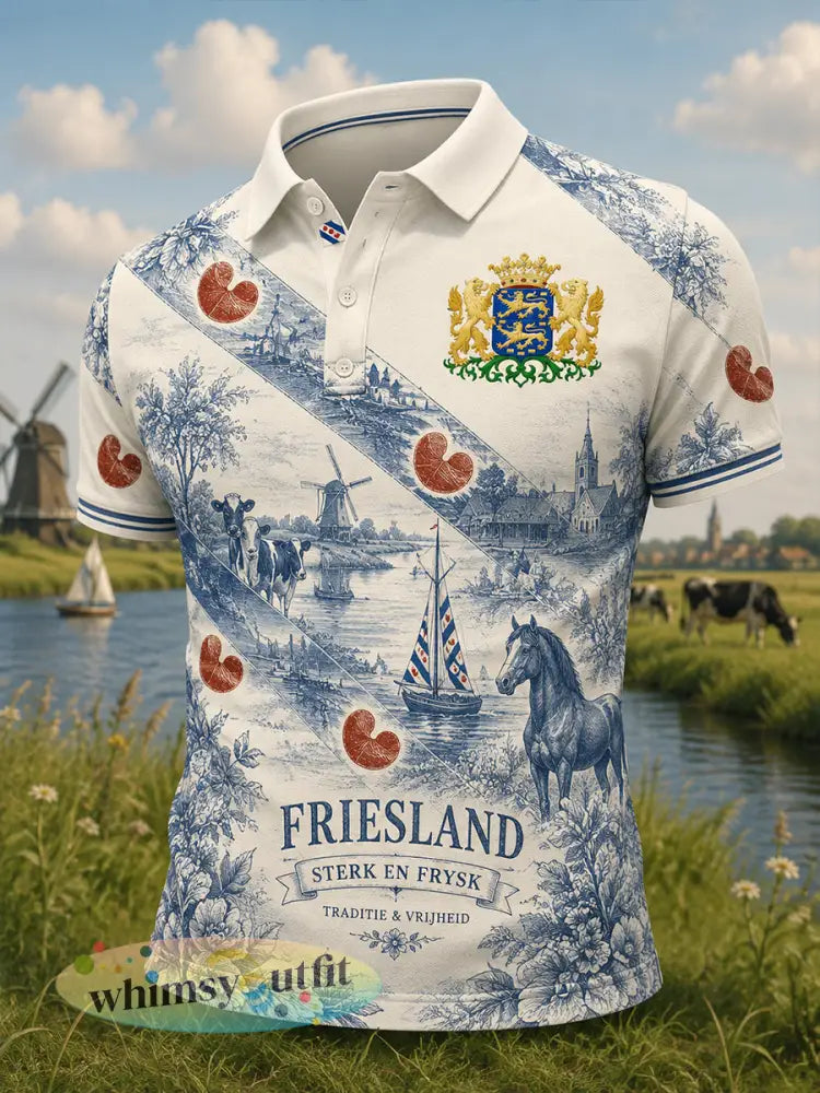 Herenpoloshirt met korte mouwen en stedelijk herdenkingsmotief - A / S