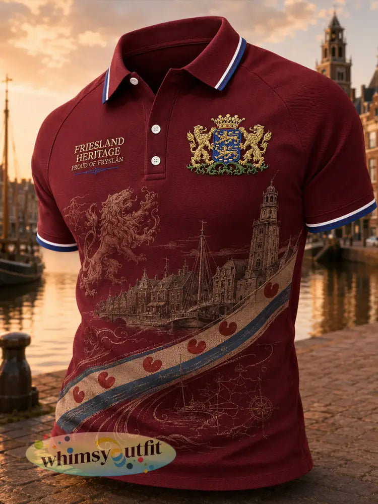 Herenpoloshirt met korte mouwen en stedelijk herdenkingsmotief - A / S