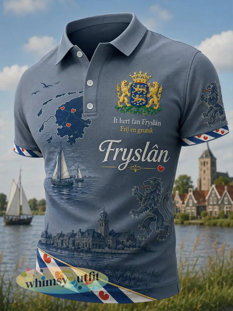 Herenpoloshirt met korte mouwen en stedelijk herdenkingsmotief - A / S