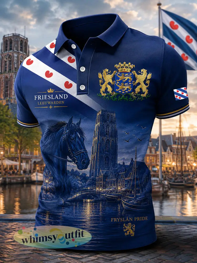 Herenpoloshirt met korte mouwen en stedelijke herdenkingsprint - A / S