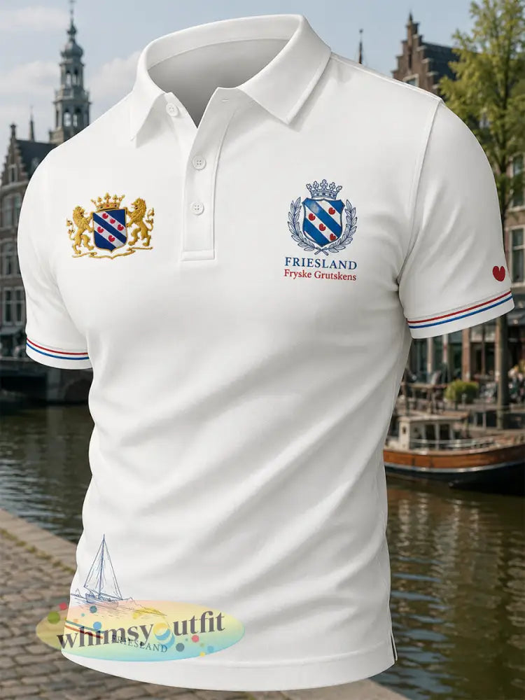 Herenpoloshirt met korte mouwen en stedelijke herdenkingsprint - A / S