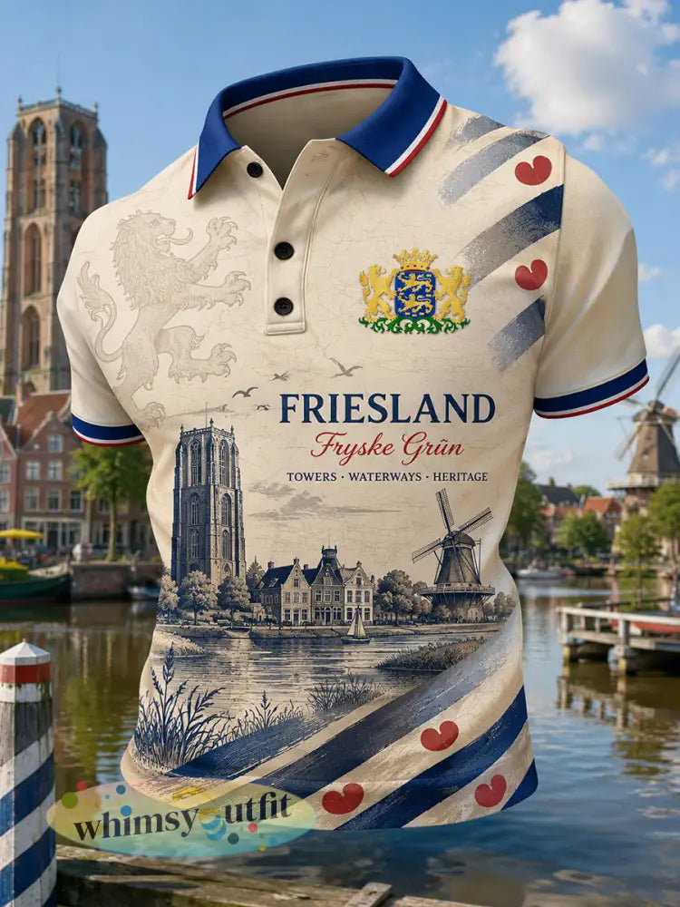 Herenpoloshirt met korte mouwen en stedelijke herdenkingsprint - A / S