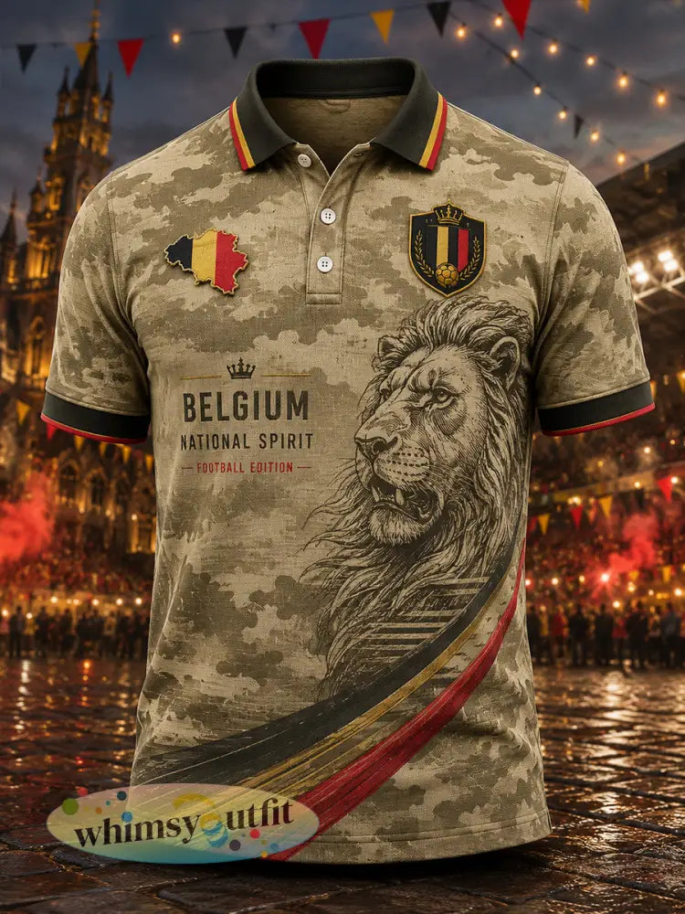 Herenpoloshirt met korte mouwen en voetbalprint - A / S