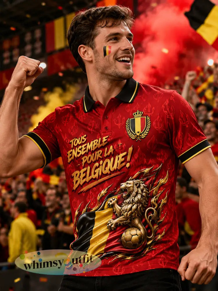 Herenpoloshirt met korte mouwen en voetbalprint - A / S