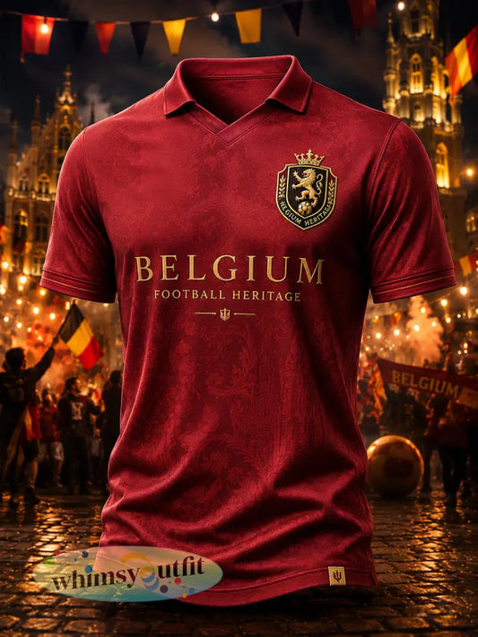 Herenpoloshirt met korte mouwen en voetbalprint - A / S