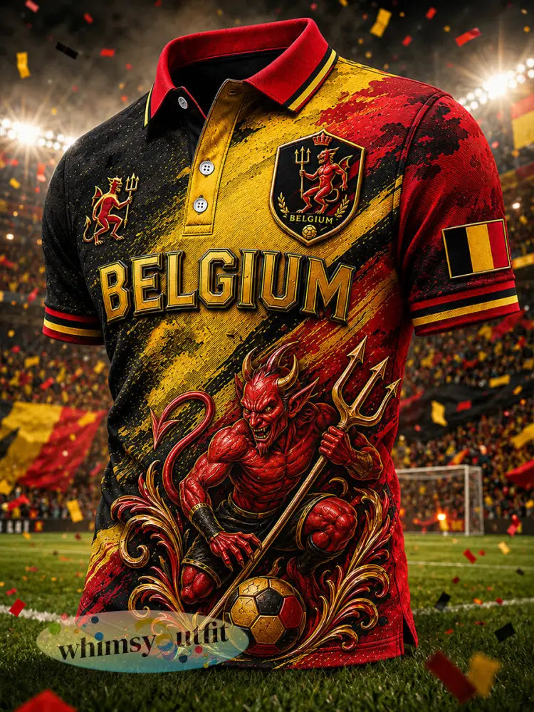 Herenpoloshirt met korte mouwen en voetbalprint - A / S