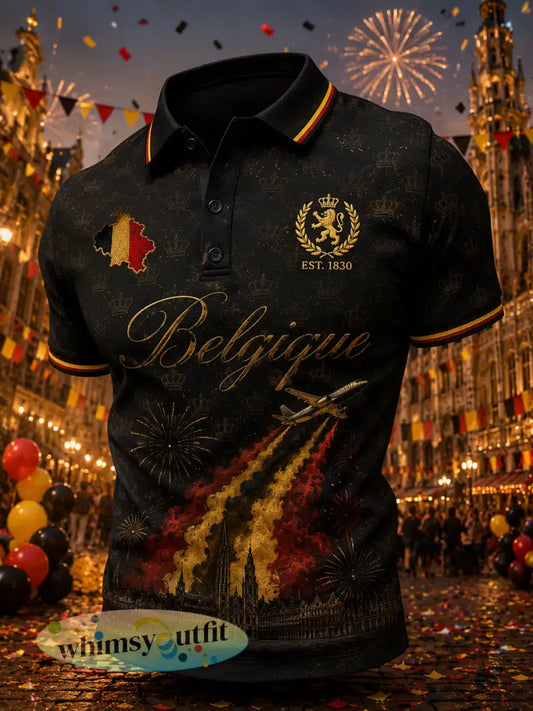 Herenpoloshirt met korte mouwen thema Nationale Dag - A / S