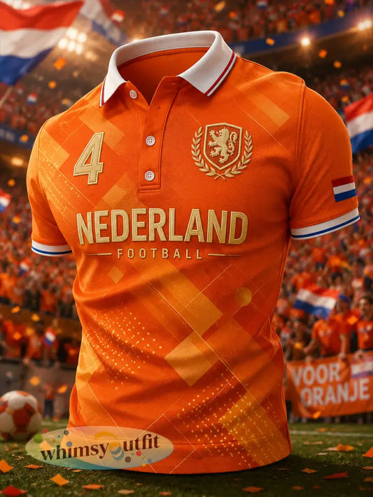 Herenpoloshirt met leeuwenprint en korte mouwen - A / S