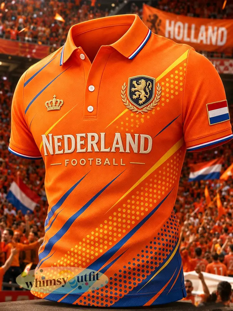 Herenpoloshirt met leeuwenprint en korte mouwen - A / S