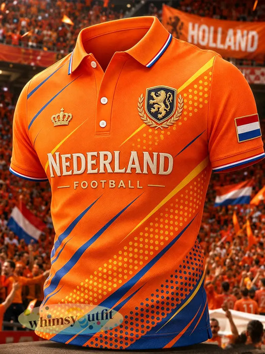 Herenpoloshirt met leeuwenprint en korte mouwen - A / S
