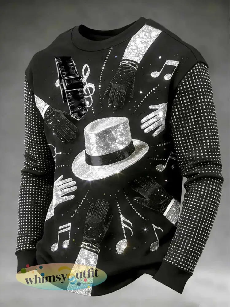 Herenpopmuziek Karakter Sweatshirt met ronde hals - Zwart / S