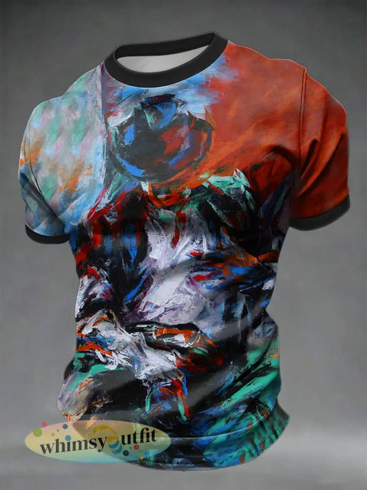 Herenpopmuziekfiguur T-shirt met korte mouwen - als foto / S