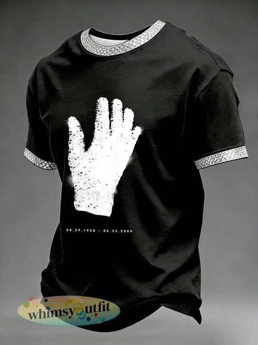 Herenpopmuziekgeïnspireerd casual t-shirt - als foto / S
