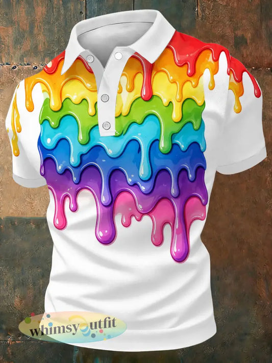 Herenpride maand regenboogkunst met korte mouwen - Wit / S