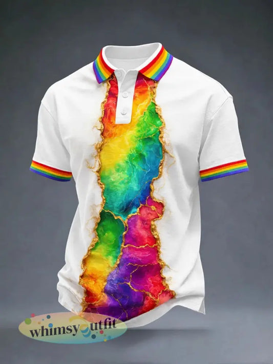 Herenproud-maandprintshirt met korte mouwen - als foto / S
