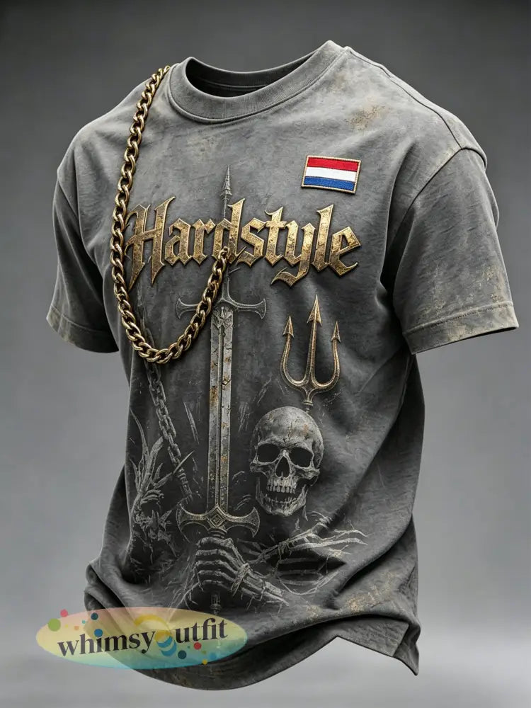 Herenshirt met grafische print voor Hardstyle-festivals - A / S