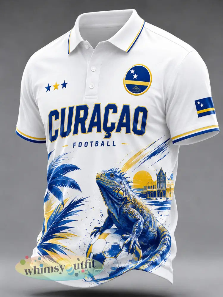 Herenshirt met korte mouwen en bloemenprint in voetbalstijl - A / S