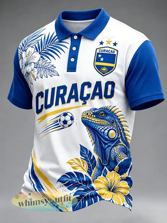 Herenshirt met korte mouwen en bloemenprint in voetbalstijl - A / S