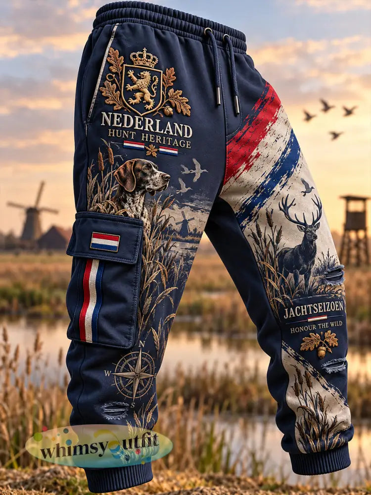 Herenshorts met lange broekspijpen grafische print en thema jachtseizoen - A / S
