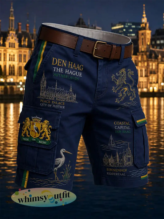 Herensmokingsbroek met stedelijk herdenkingsgraffisch motief en cropped model - A / S