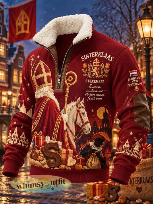 Herensweatshirt met grafische print voor Sint Nicolaasdag coltrui en lange mouwen - A / S