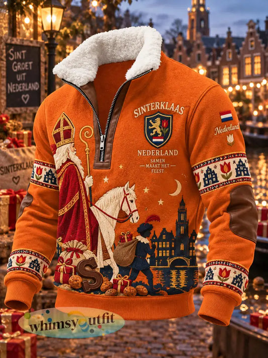 Herensweatshirt met grafische print voor Sint Nicolaasdag coltrui en lange mouwen - A / S