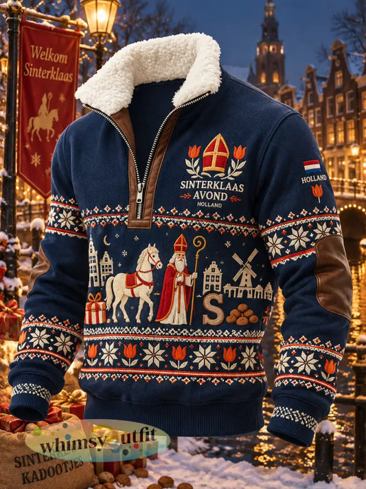 Herensweatshirt met grafische print voor Sint Nicolaasdag coltrui en lange mouwen - A / S