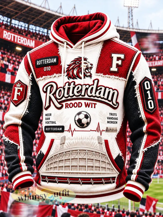 Herenvoetbal Feyenoord Gedrukt Casual Sweatshirt met capuchon - Veelkleurig / S