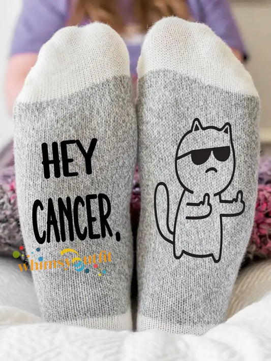 Hey cancer unisex socks Light Gray / ONE