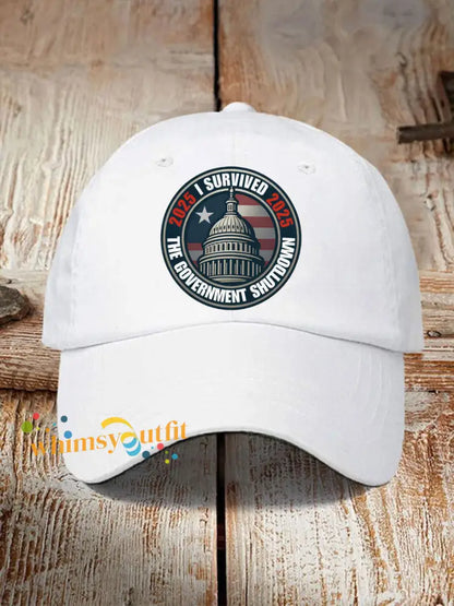 I Survived 2025 The Government Shutdown Neutral Hats White / ONE