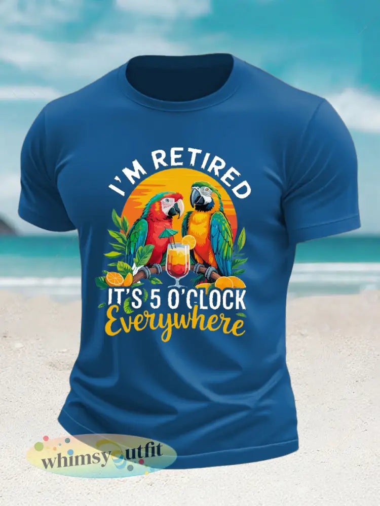 Imitatie katoenen T-shirt met korte mouwen - Blauw / S