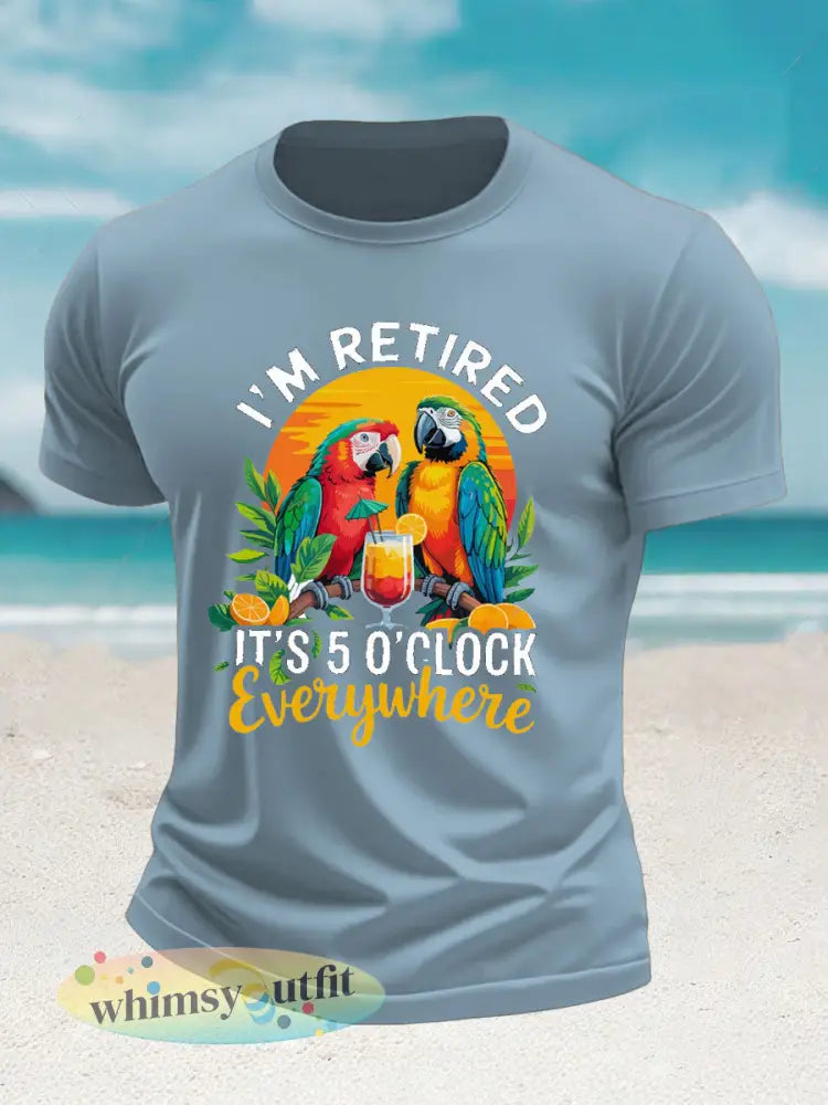 Imitatie katoenen T-shirt met korte mouwen - Hemelsblauw / S