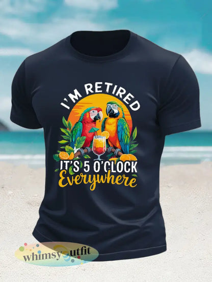 Imitatie katoenen T-shirt met korte mouwen - Marineblauw / S