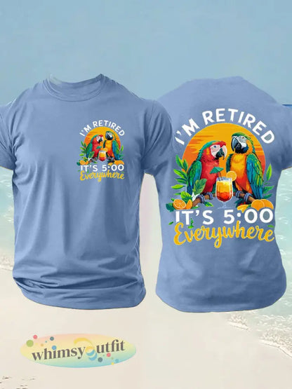 Imitatie katoenen T-shirt met korte mouwen voor heren - hemelsblauw / S