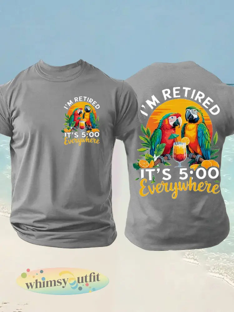 Imitatie katoenen T-shirt met korte mouwen voor heren - lichtgrijs / S