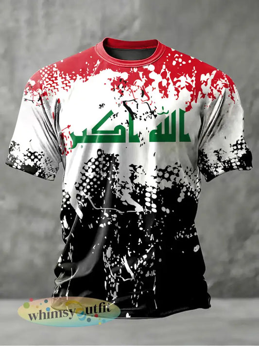 Iraakse voetbal casual heren T-shirt - als foto / S