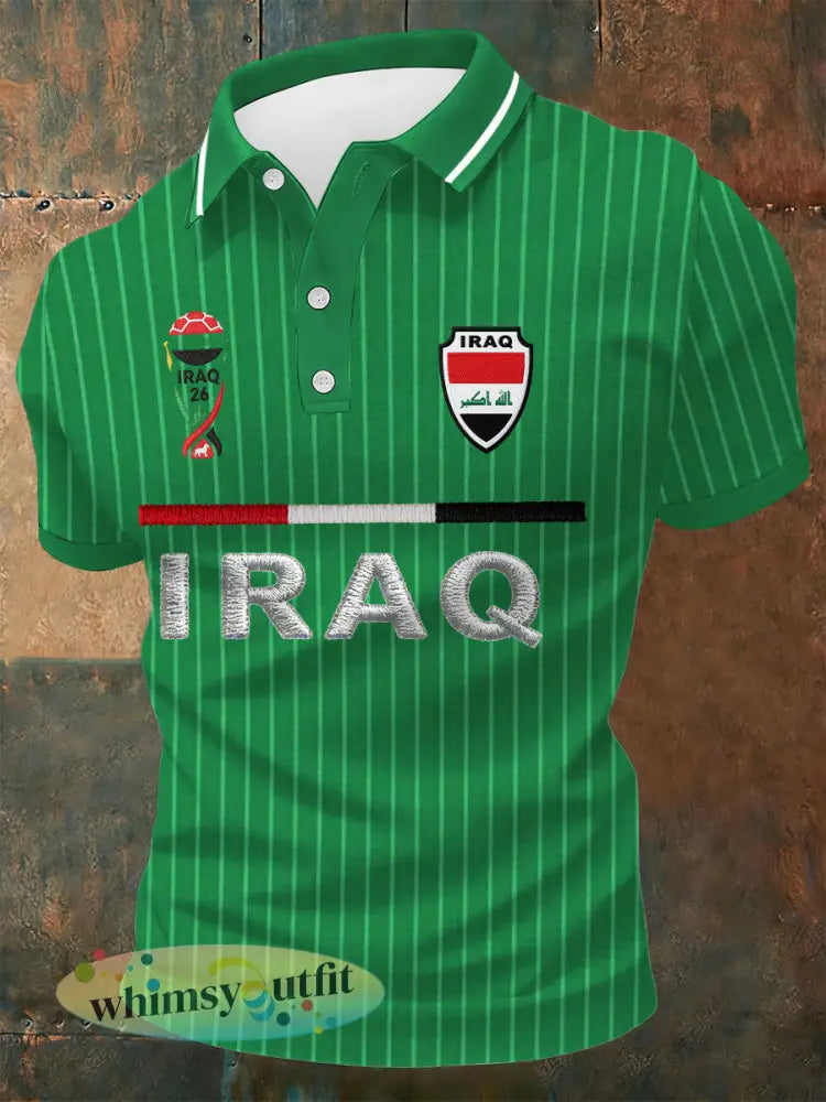 Iraakse voetbal casual top heren - Groen / S