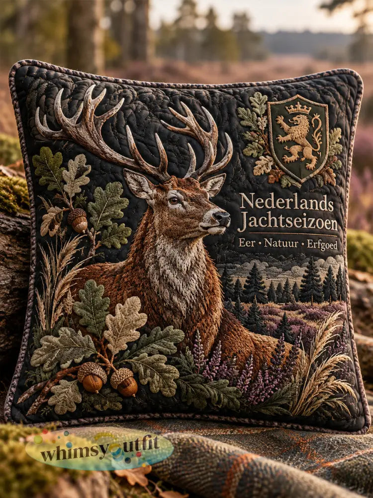Jachtseizoen-herdenkingskussen met grafische print - A / ÉÉN