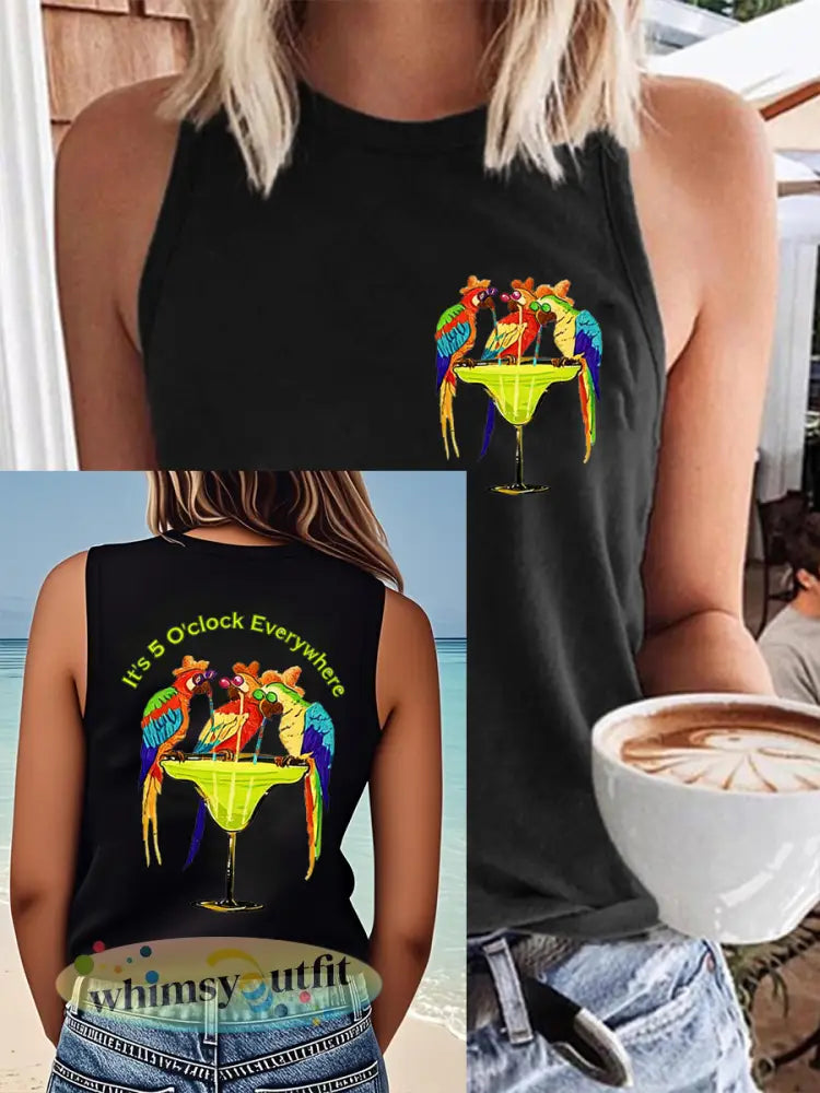 Jimmy Buffet-stijl voor dames Het is 5 uur overal vesten - Zwart / S